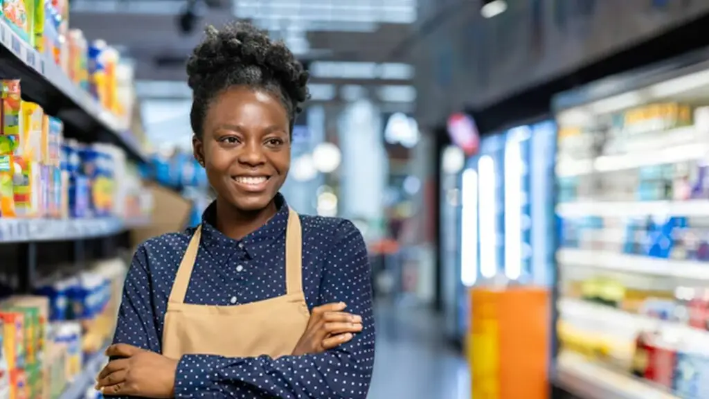 jeune commerçante en apprentissage